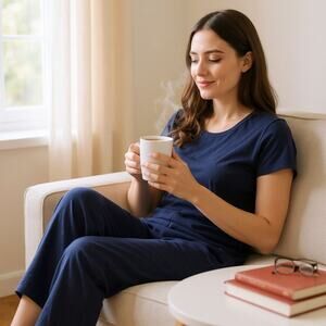 Soma Short Medium Cool Nights‎ PJ Pants Nightfall Navy Blue